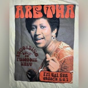 ARETHA FRANKLIN Recording LIVE Fillmore West unisex new T shirt sizes: XS, S, XL